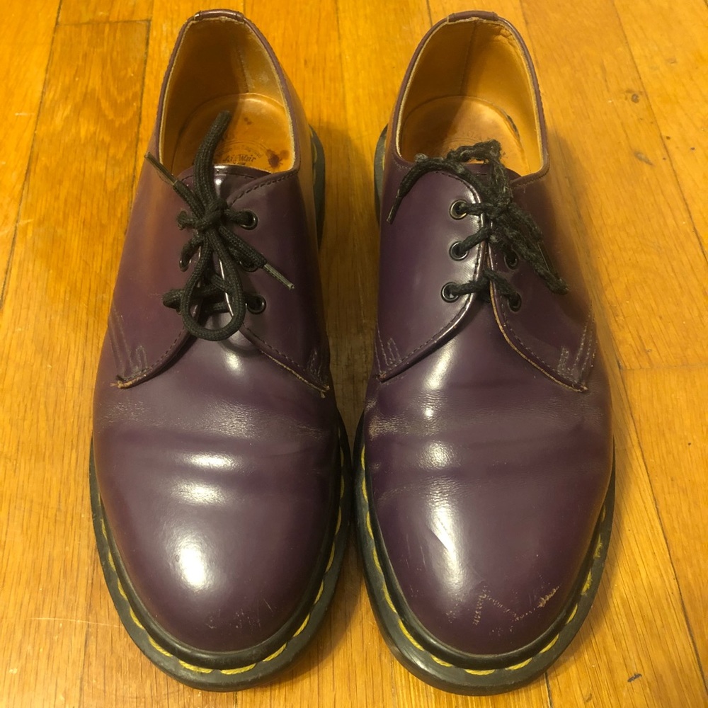 Vintage  Leather Purple Dr.Martens Made In England